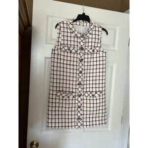 NWOT Veronica Beard plaid tweet nubby jumper dress size 4